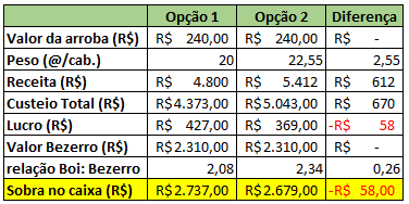 simulação de cenários na terminação de bovinos de corte